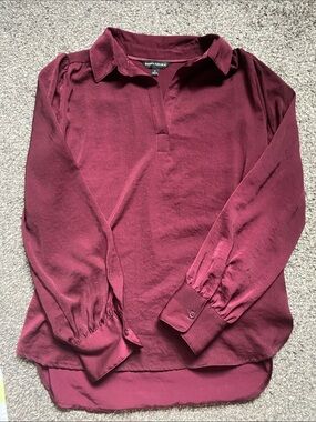 Banana Republic Burgundy Women's Long-Sleeve Blouse
